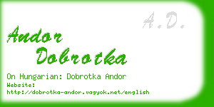 andor dobrotka business card